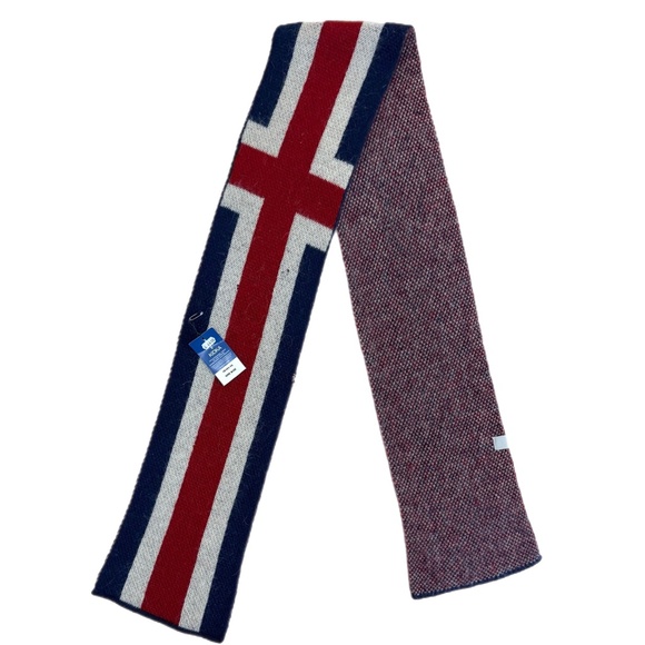Kidka Iceland Wool Scarf 🇮🇸– Icelandic Flag Pattern – New w/ Tags - Picture 4 of 15